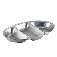 Stainless Steel 3 Division Serving Dish